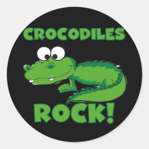 Crocodiles Rock Classic Round Sticker
