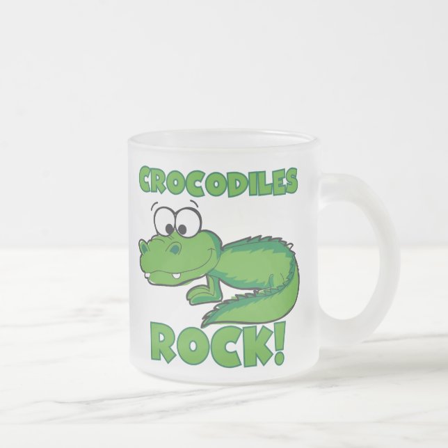 Crocodiles Rock Frosted Glass Coffee Mug (Right)