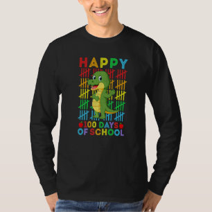 Crocodiles Teacher Student Happy 100 Days of Schoo T-Shirt