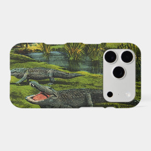 Crocodiles, Vintage Marine Life Reptiles Animals