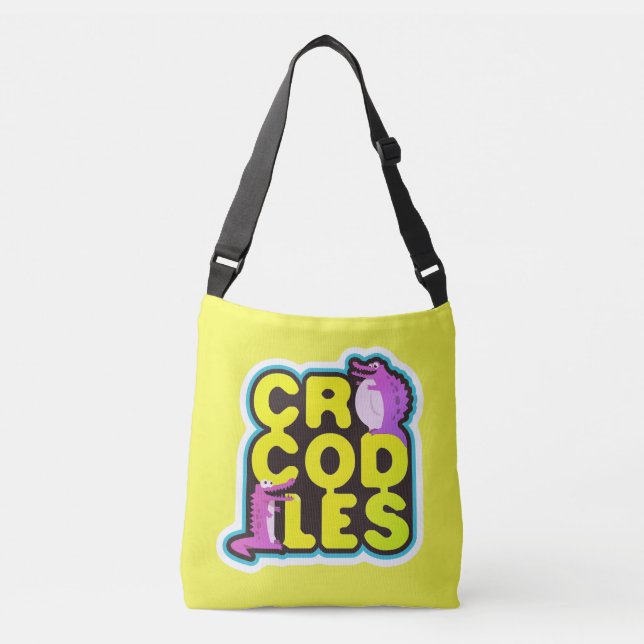 Crocodiles with two happy crocs - vivid crossbody bag (Front)