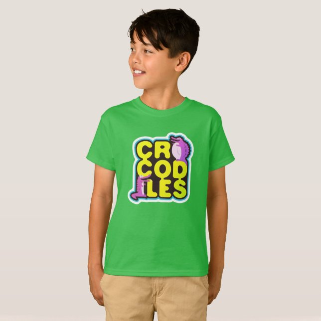 Crocodiles with two happy crocs - vivid T-Shirt (Front Full)