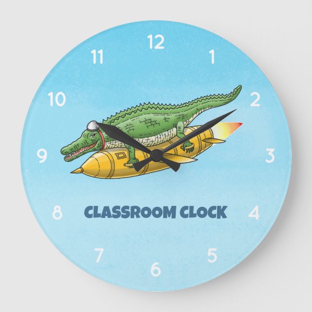 Croc's Golden Rocket Large Clock (Front)