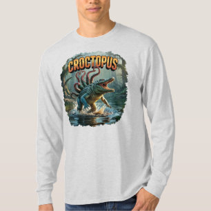 Croctopus Illustration – Crocodile Octopus Scary T-Shirt