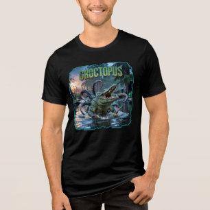 Croctopus Photographic – Crocodile Octopus Scary Tri-Blend Shirt
