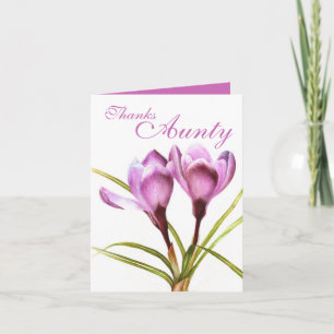 Crocus art "Thanks Aunty" purple card