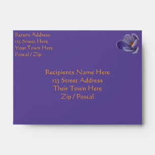 Crocus Envelopes Custom Purple Flower Envelopes