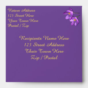 Crocus Envelopes Custom Purple Flower Envelopes