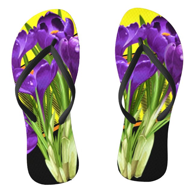 Crocus Floral/Geometric Design Jandals (Footbed)