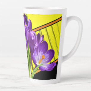 Crocus Floral/Geometric Design Latte Mug