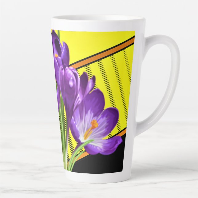 Crocus Floral/Geometric Design Latte Mug (Right)