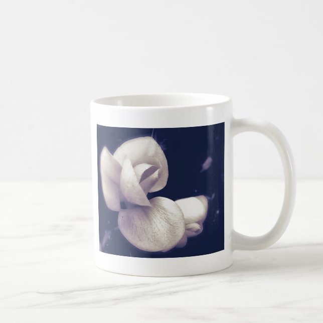Crocus Flower Blossom in Black and White Coffee Mug (Right)