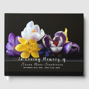 Crocus Flowers Funeral Memorial Guest Book