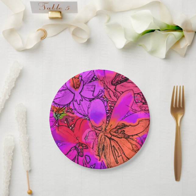 CROCUS FLOWERS PAPER PLATE (Wedding)