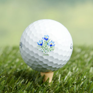 Crocus Flowers With Text Golf Balls