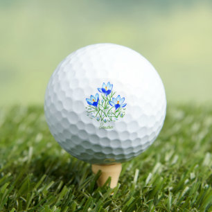 Crocus Flowers With Text Value Golf Balls