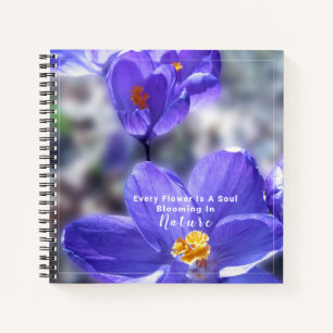 Crocus Purple Flowers Quote Notebook