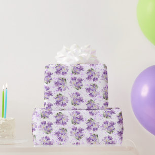 Crocus Spring Floral Pattern Wrapping Paper