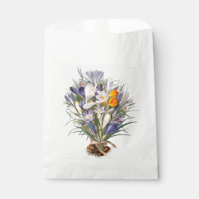 Crocus Spring Flower Botanical Floral Art Favour Bags (Front)