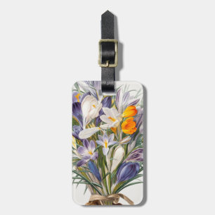 Crocus Spring Flower Botanical Floral Art Luggage Tag