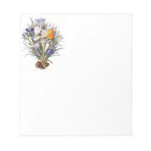 Crocus Spring Flower Botanical Floral Art Notepad