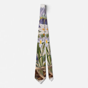 Crocus Spring Flower Botanical Floral Art Tie
