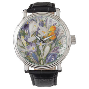 Crocus Spring Flower Botanical Floral Art Watch