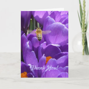 "Crocuses and Honey Bee" - thank you Card