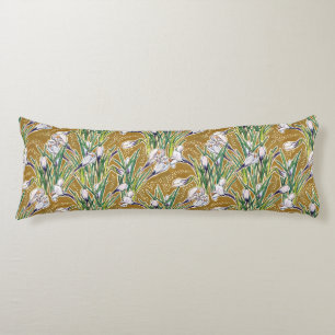 Crocuses, floral pattern, beautiful spring flowers body cushion