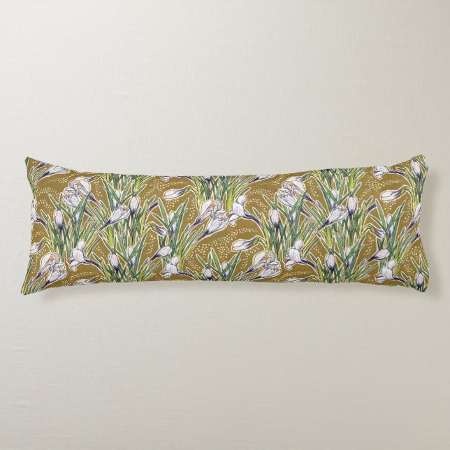 Crocuses, floral pattern, beautiful spring flowers body cushion (Front)