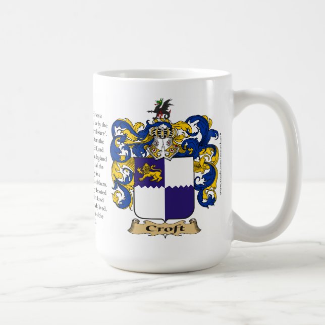 Croft, the Origin, the Meaning and the Crest Coffee Mug (Right)
