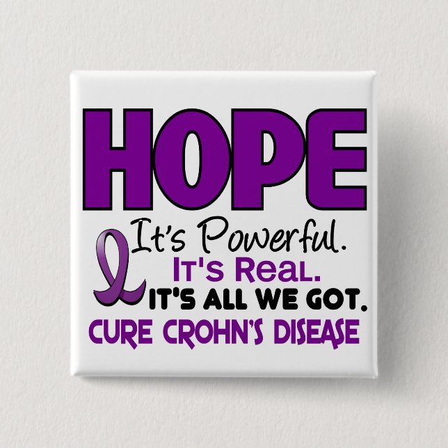 Crohn’s Disease HOPE 1 15 Cm Square Badge (Front)