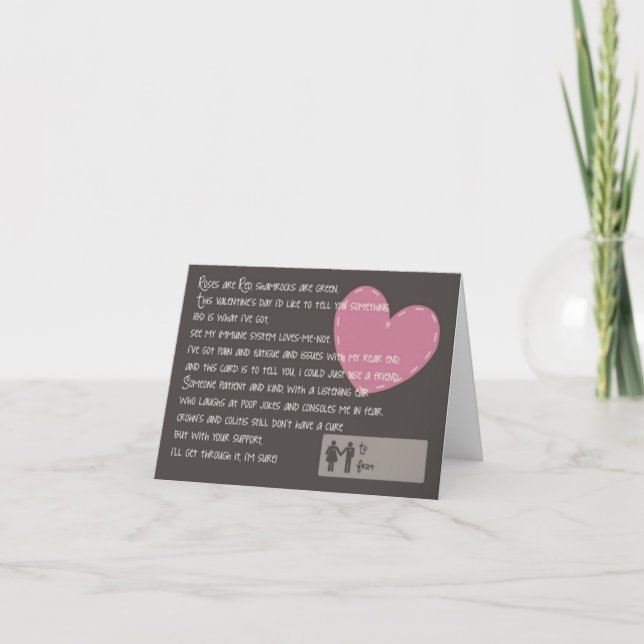 Crohn's and Colitis Valentines Cards (Front)