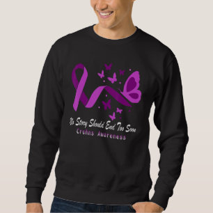 Crohn's Awareness Butterflies Purple Ribbon Crohn' Sweatshirt