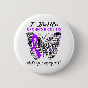 Crohn's & Colitis Awareness Month Ribbon Gifts 6 Cm Round Badge