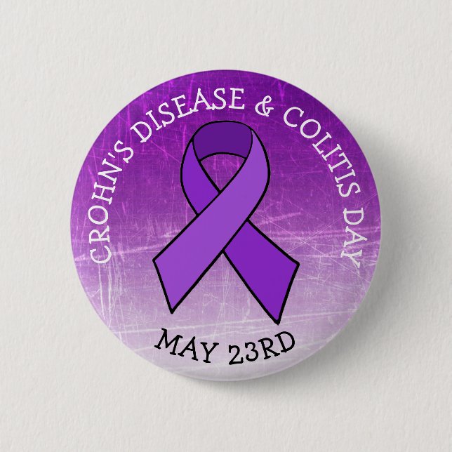 Crohn's Disease and Colitis Day Awareness Button (Front)