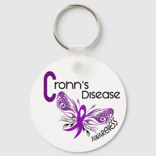 Crohn's Disease BUTTERFLY 3 Key Ring