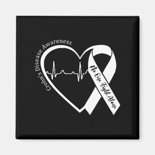Crohns Disease Heart Support Purple Ribbon Crohn's Magnet