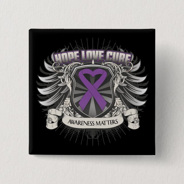 Crohn's Disease Hope Love Cure 15 Cm Square Badge (Front)