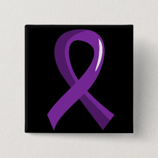 Crohn's Disease Purple Ribbon 3 15 Cm Square Badge