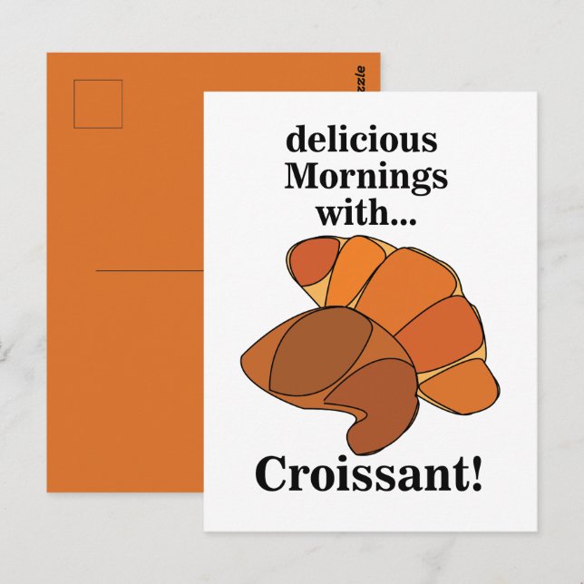 Croissant Breakfast Food Postcard (Front/Back)