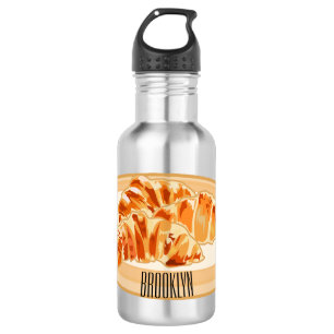 Croissant cartoon illustration 532 ml water bottle