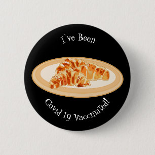 Croissant cartoon illustration 6 cm round badge