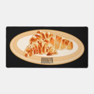 Croissant cartoon illustration desk mat