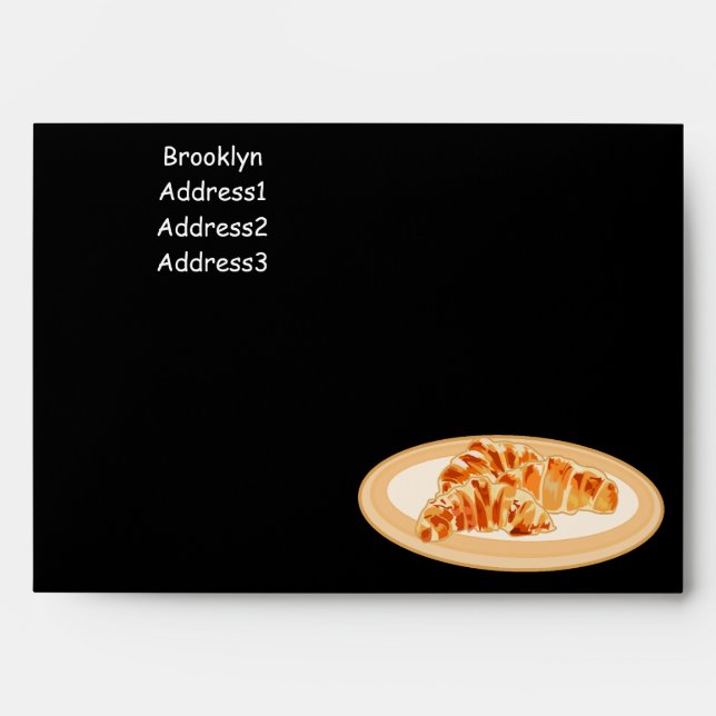 Croissant cartoon illustration envelope (Front)