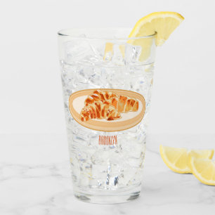 Croissant cartoon illustration glass