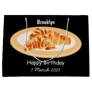 Croissant cartoon illustration large gift bag