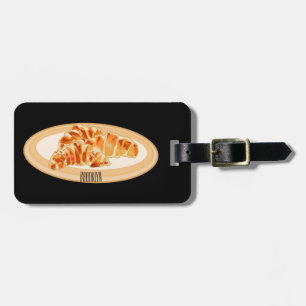 Croissant cartoon illustration luggage tag