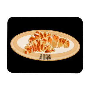 Croissant cartoon illustration magnet