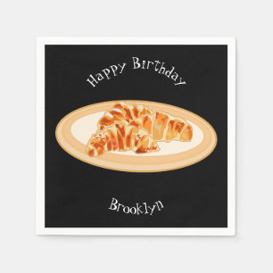 Croissant cartoon illustration napkin